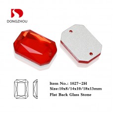 DZ-1027 with 2 hole crystal octagon glass stones flatback stone